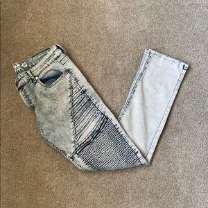 Partisan Light Wash Moto Jeans